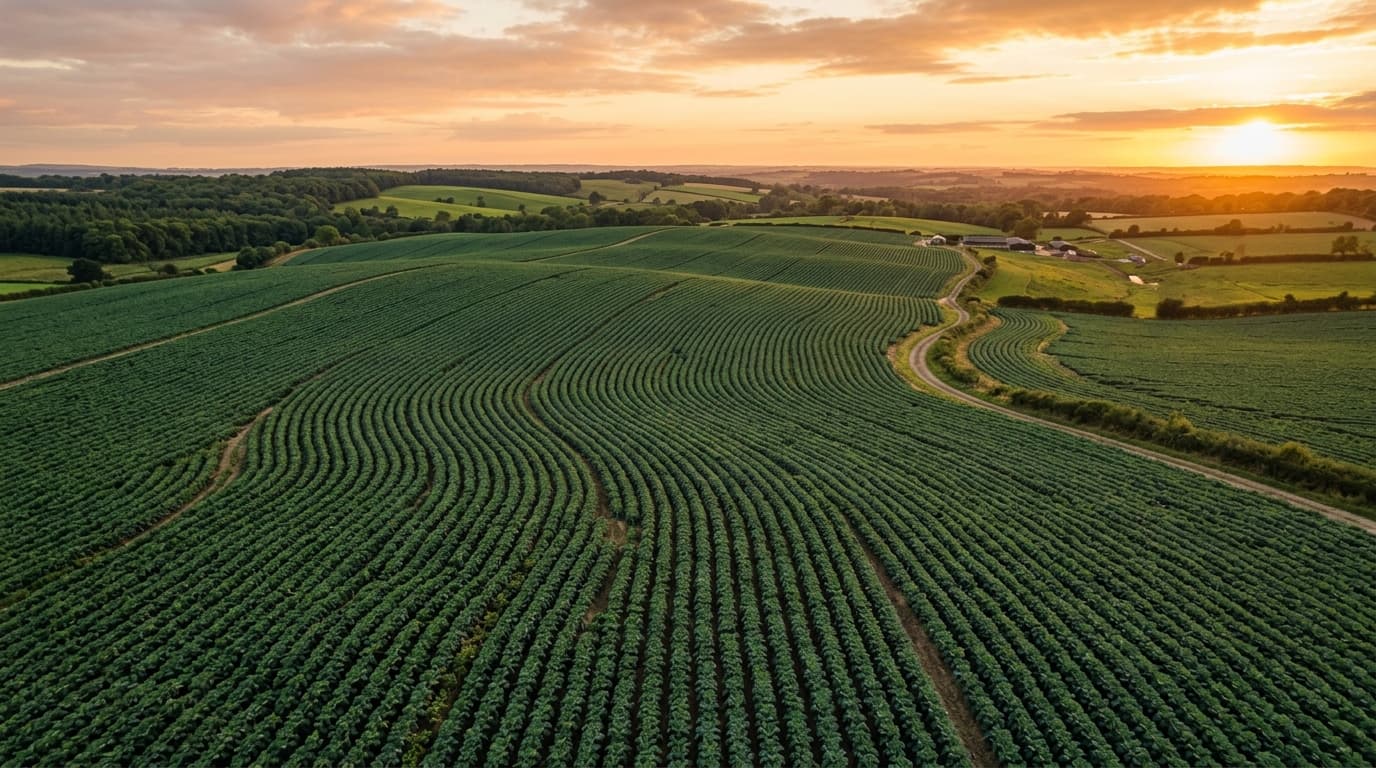 Kale fields at the fictional Big Kale empire